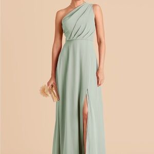 sage green chiffon bridesmaid dress